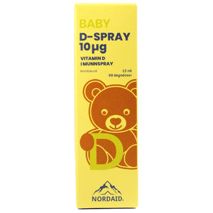 Nordaid D-Spray 10 Baby oral D-vitaminspray-vegansk